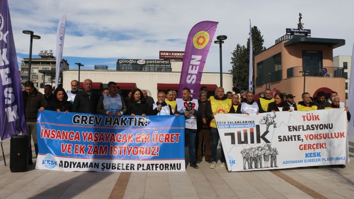 KESK Adıyaman’da iş bıraktı: ‘İş bıraktık, çünkü geçinemiyoruz’  - Videolu Haber