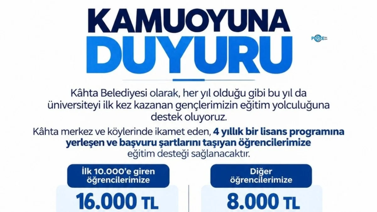 Kahta Belediyesi’nden üniversite öğrencilerine eğitim desteği: Merkez-köy ayrımı yok