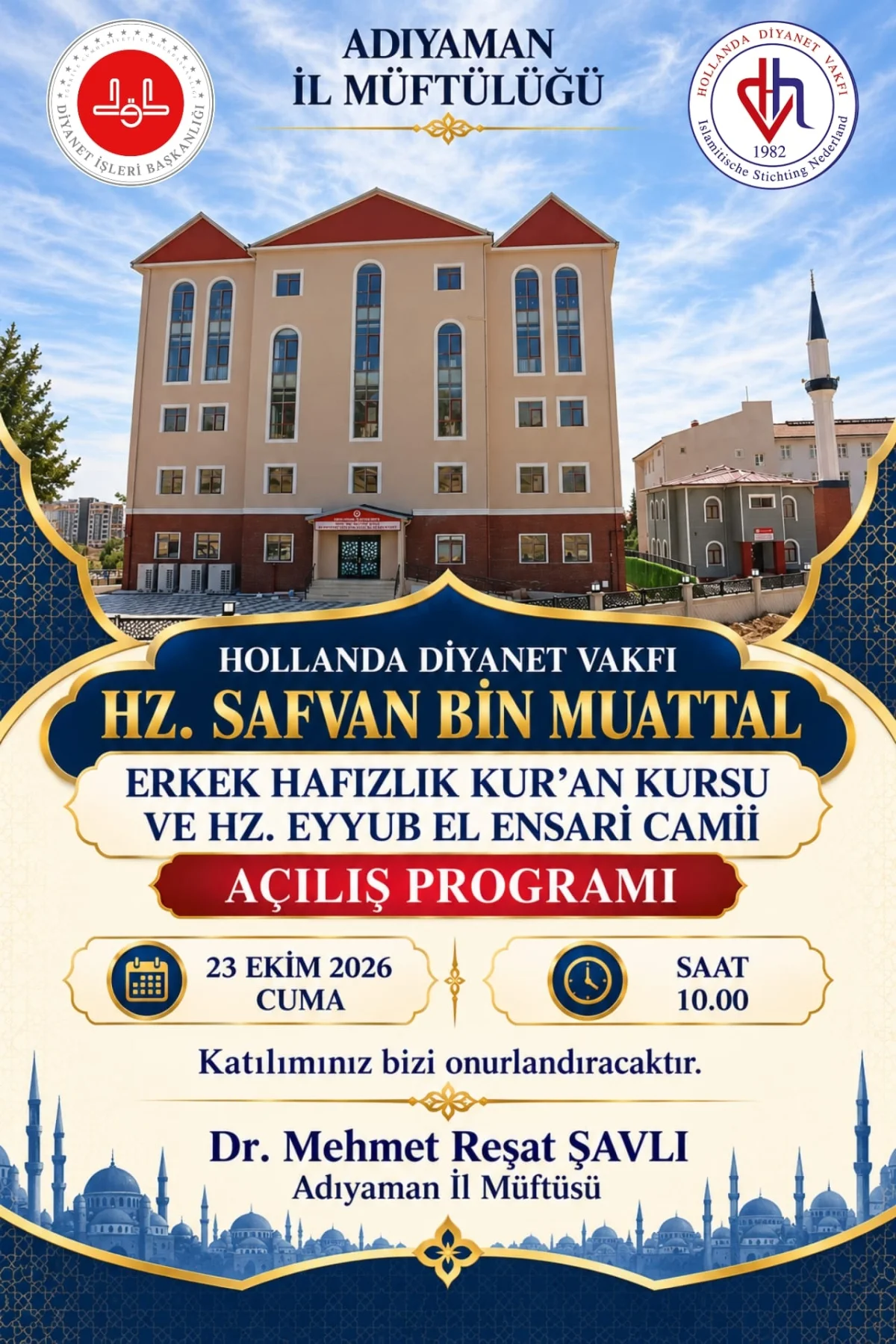 Adıyaman’da hafızlık kursu ve cami için açılış programı düzenlenecek