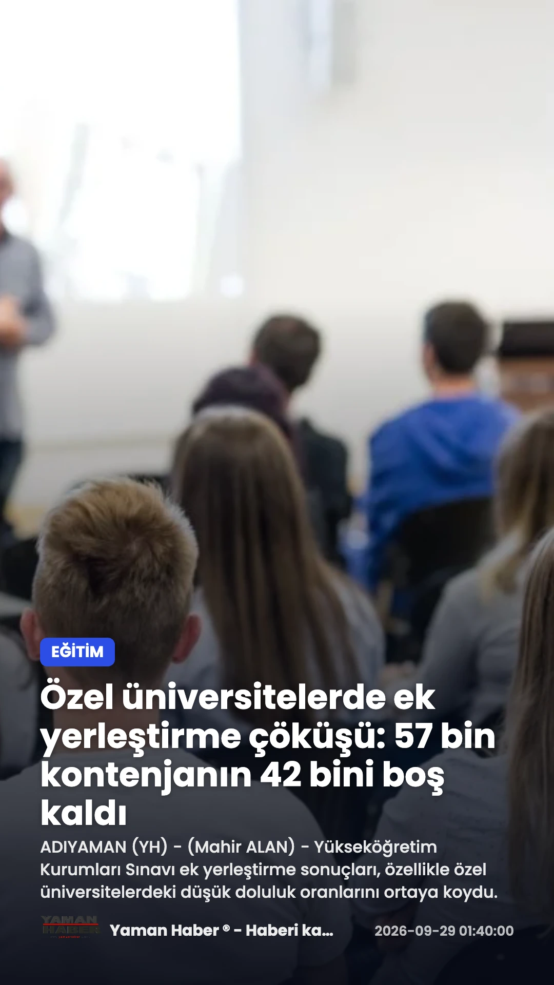 Özel üniversitelerde ek yerleştirme çöküşü: 57 bin kontenjanın 42 bini boş kaldı